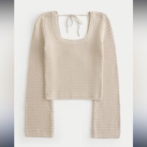 NWOT Hollister Crochet Square Neck Top